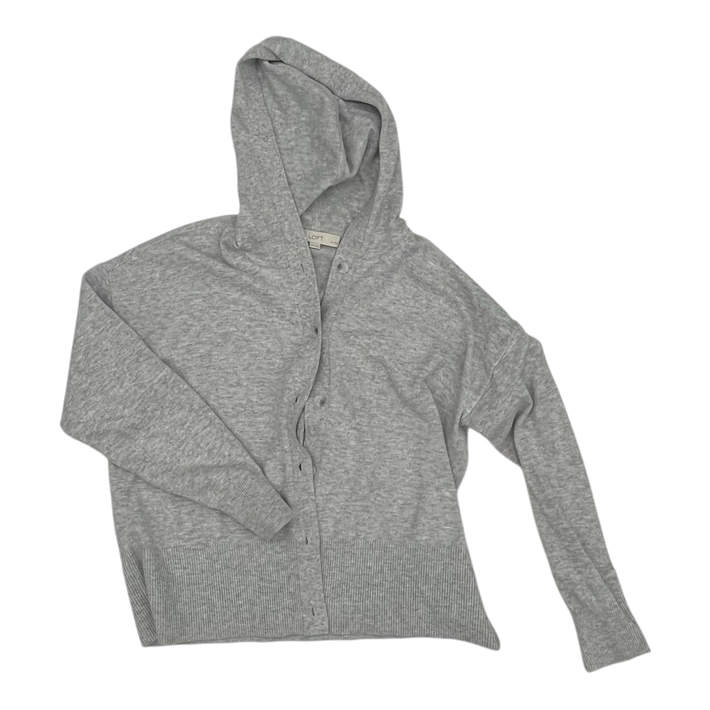 Sweater Cardigan By Loft In Grey, Size:Lp