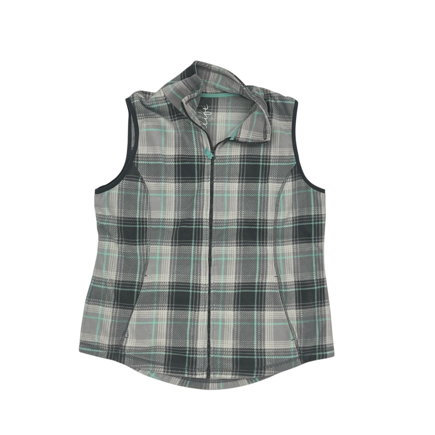 Vest Fleece By Made For Life In Plaid Pattern, Size:L