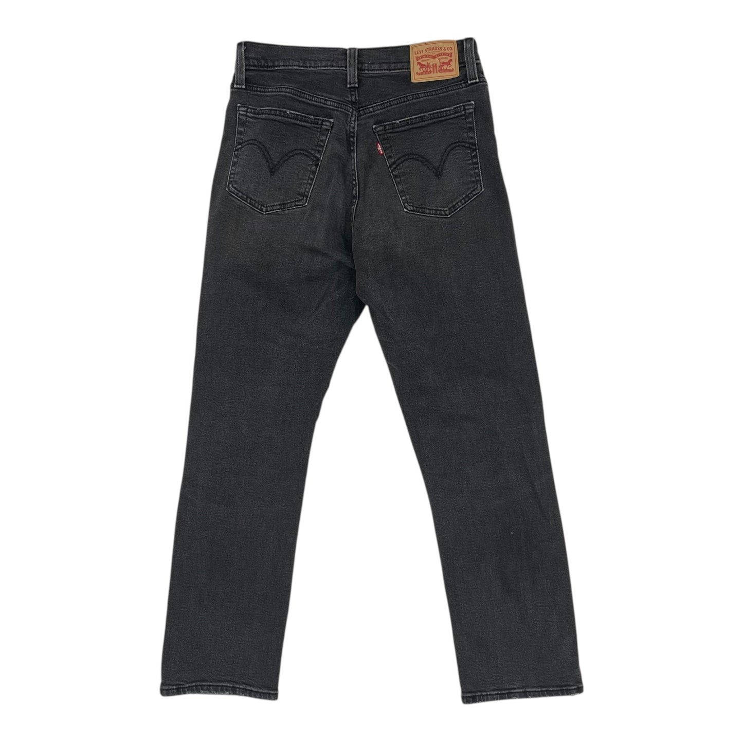 Jeans Straight By Levis In Black Denim, Size:6