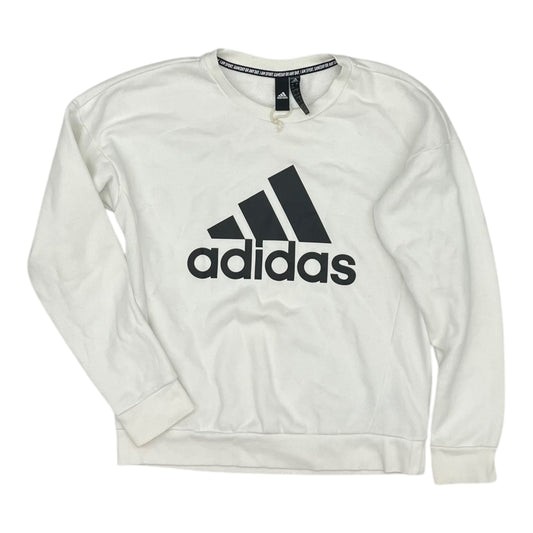 Athletic Sweatshirt Crewneck By Adidas In White, Size:S