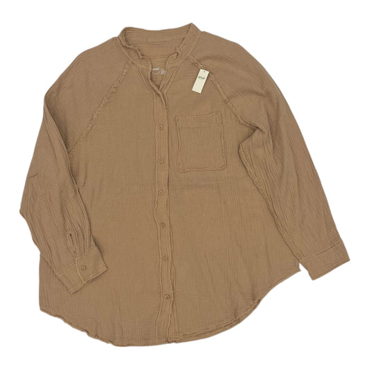 Blouse Ls By Aerie In Brown, Size:S