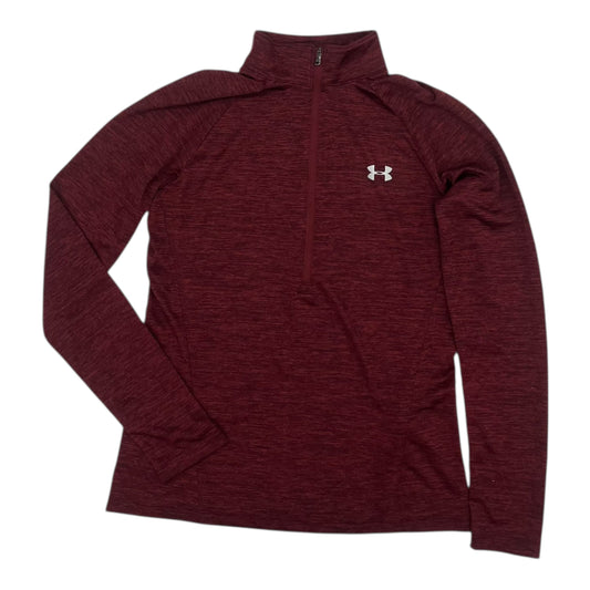 Athletic Top Ls Collar By Under Armour In Red, Size:M