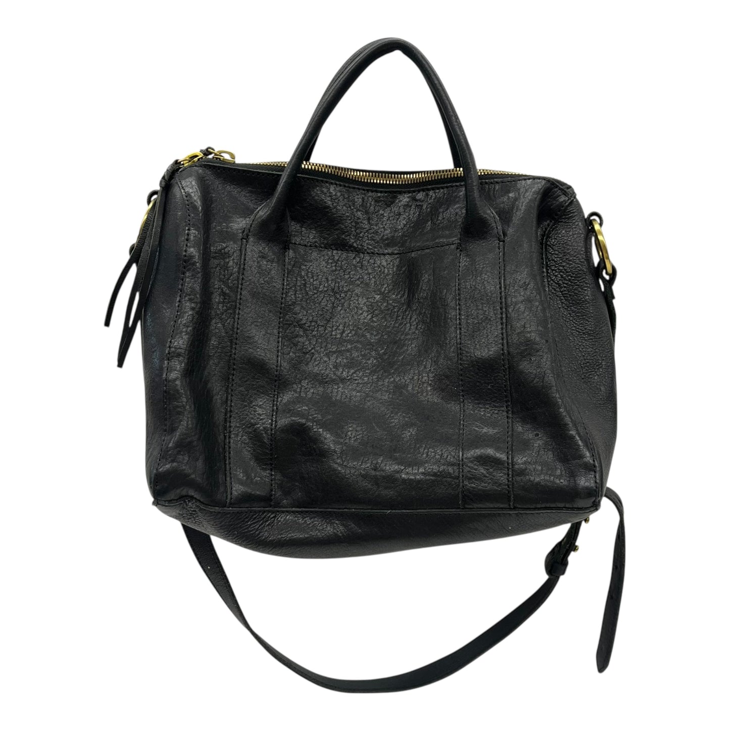 Handbag Leather By Clothes Mentor In Grey, Size:Medium