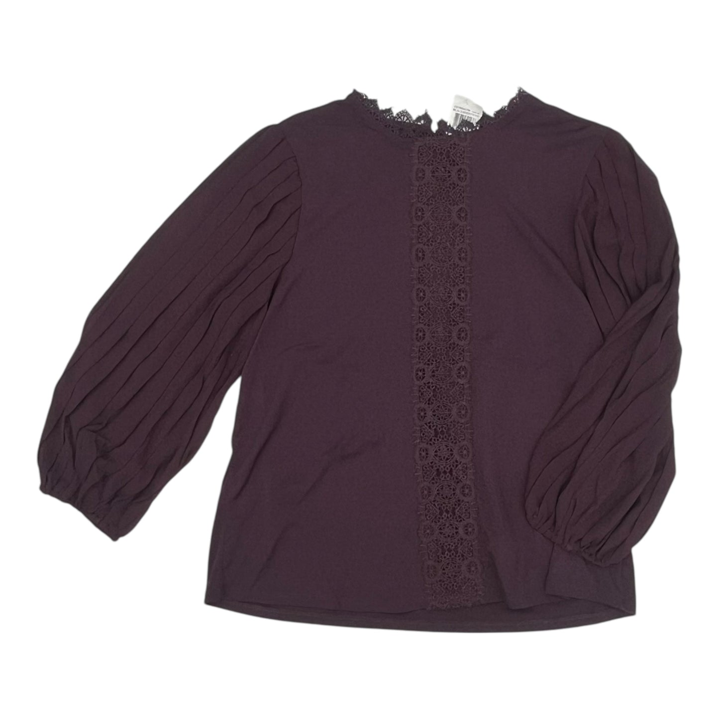 Blouse Ls By Cable And Gauge In Purple, Size:Xl