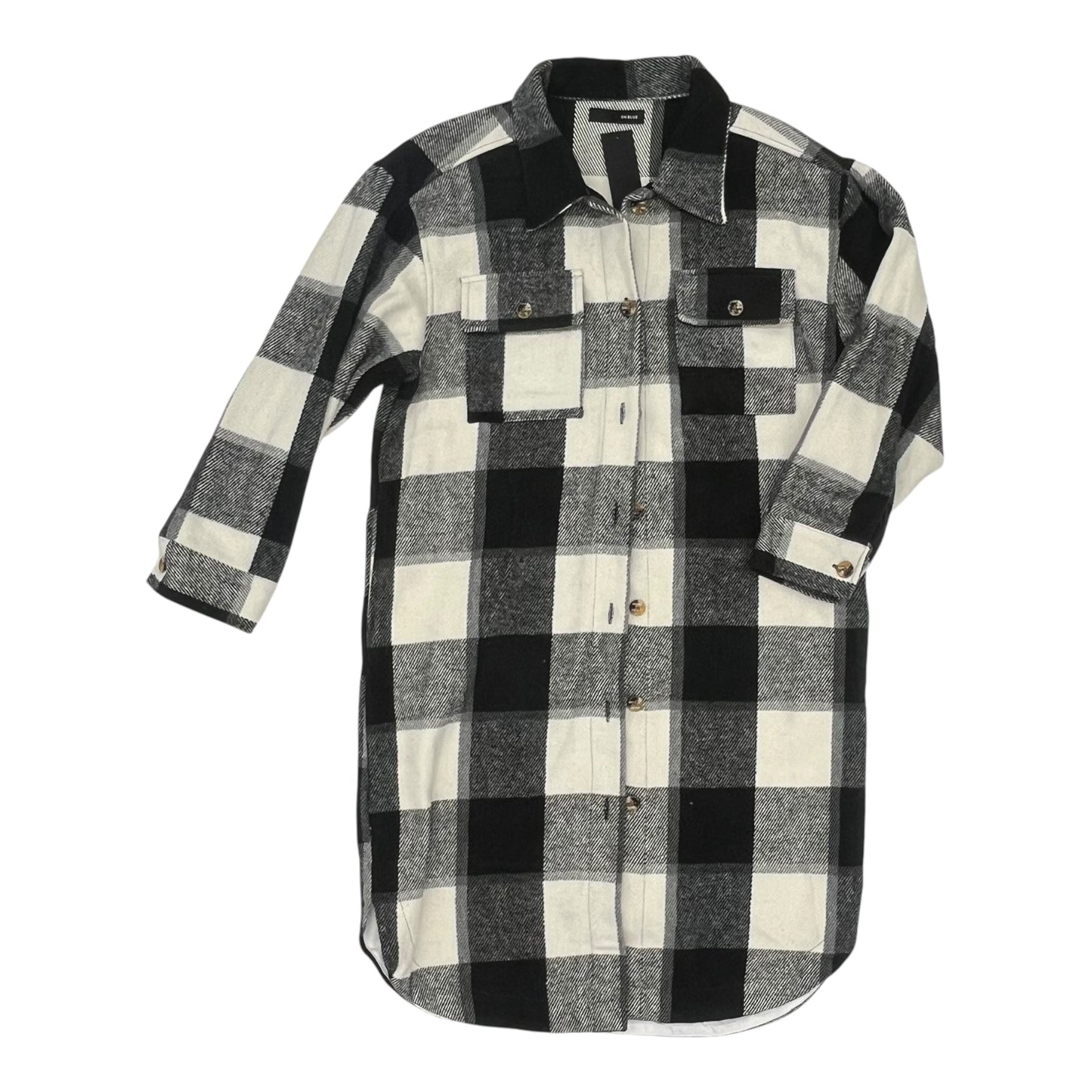 Sweater Cardigan By Clothes Mentor In Black & Cream, Size:S