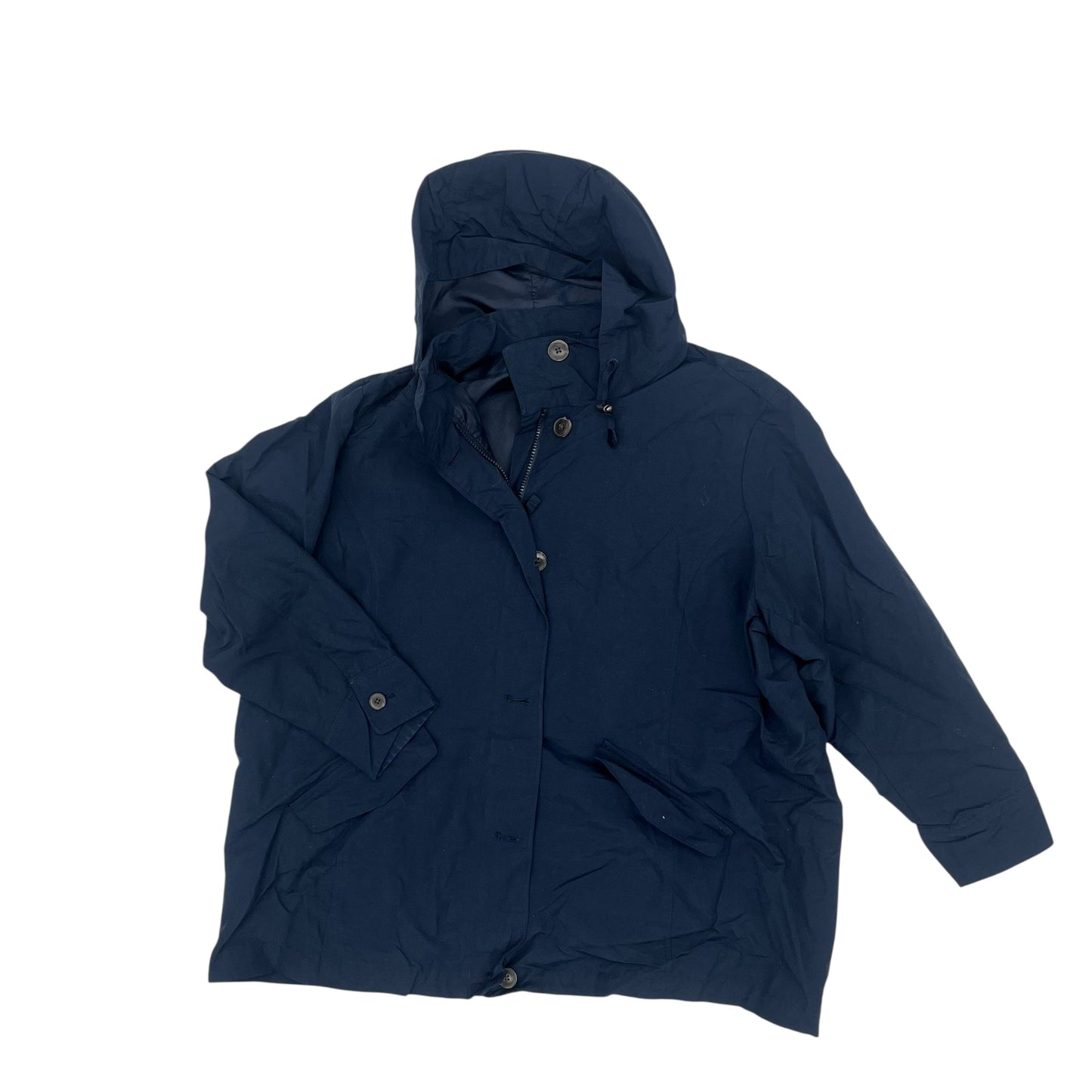 Jacket Windbreaker By Lands End In Navy, Size:2X
