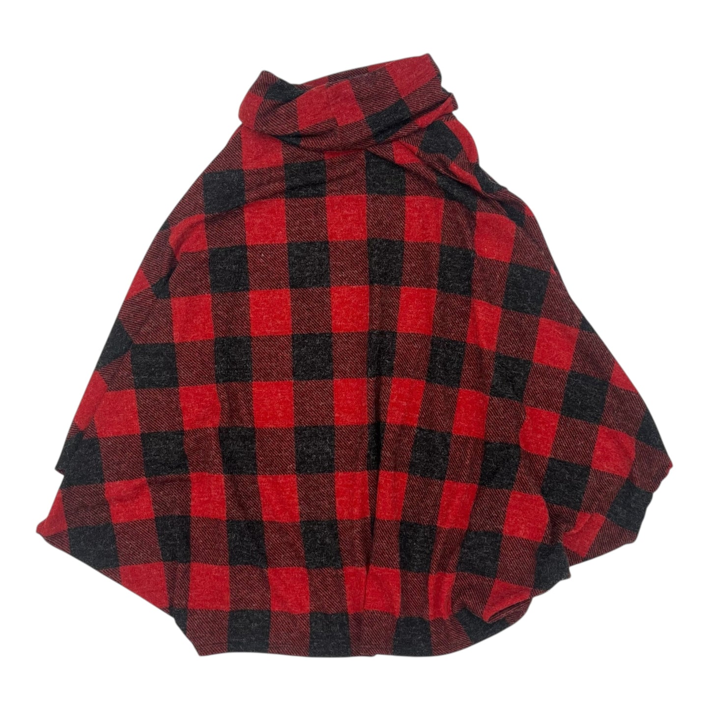 Poncho By Clothes Mentor In Black & Red, Size:M