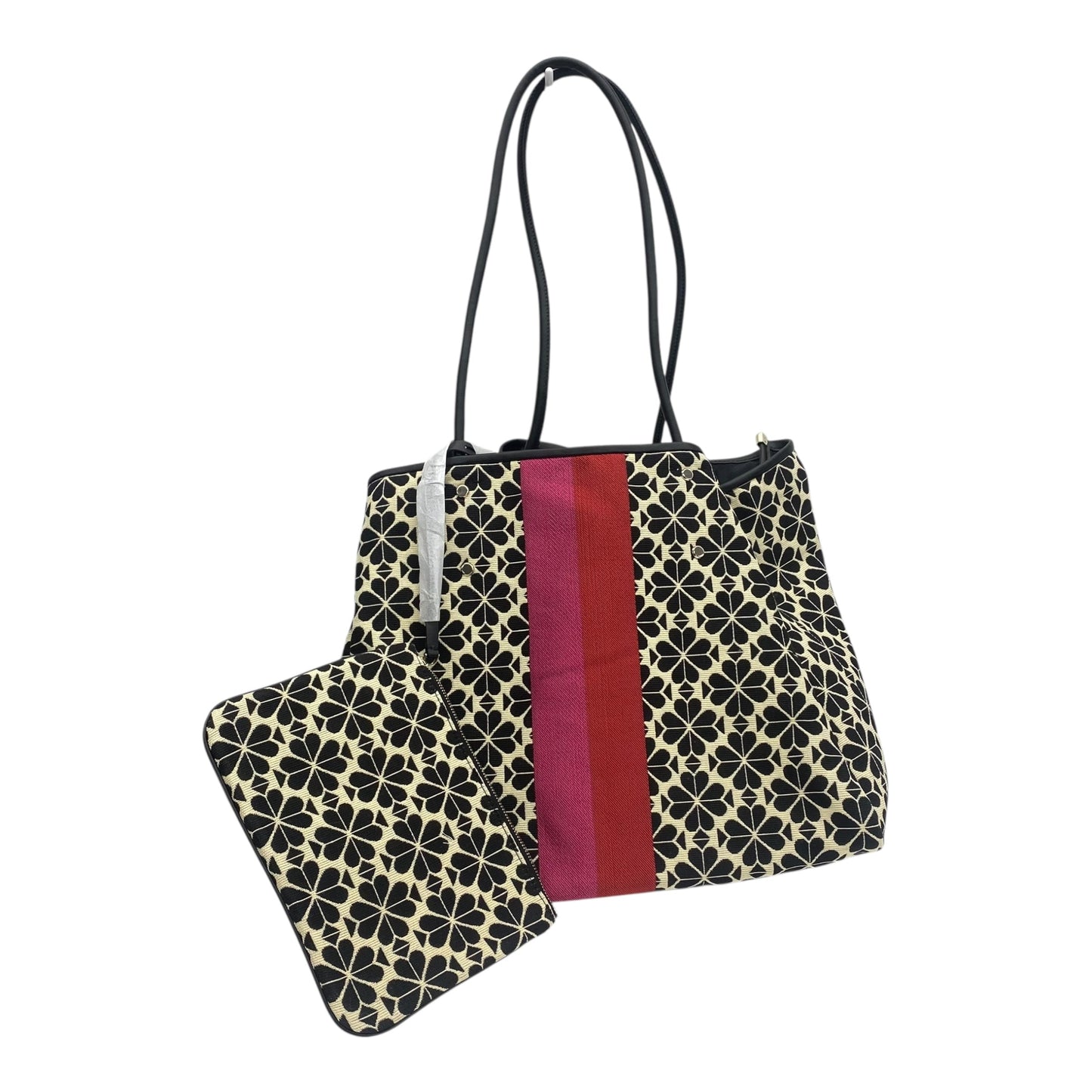 Tote Designer By Kate Spade In Black & Cream, Size:Large