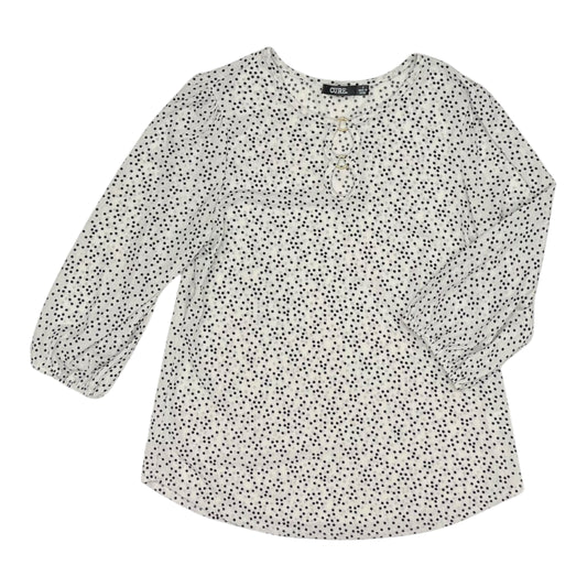 Blouse 3/4 Sleeve By Clothes Mentor In Black & White, Size:S