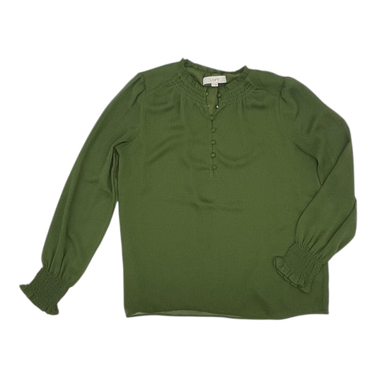 Blouse Ls By Loft In Green, Size:Xs