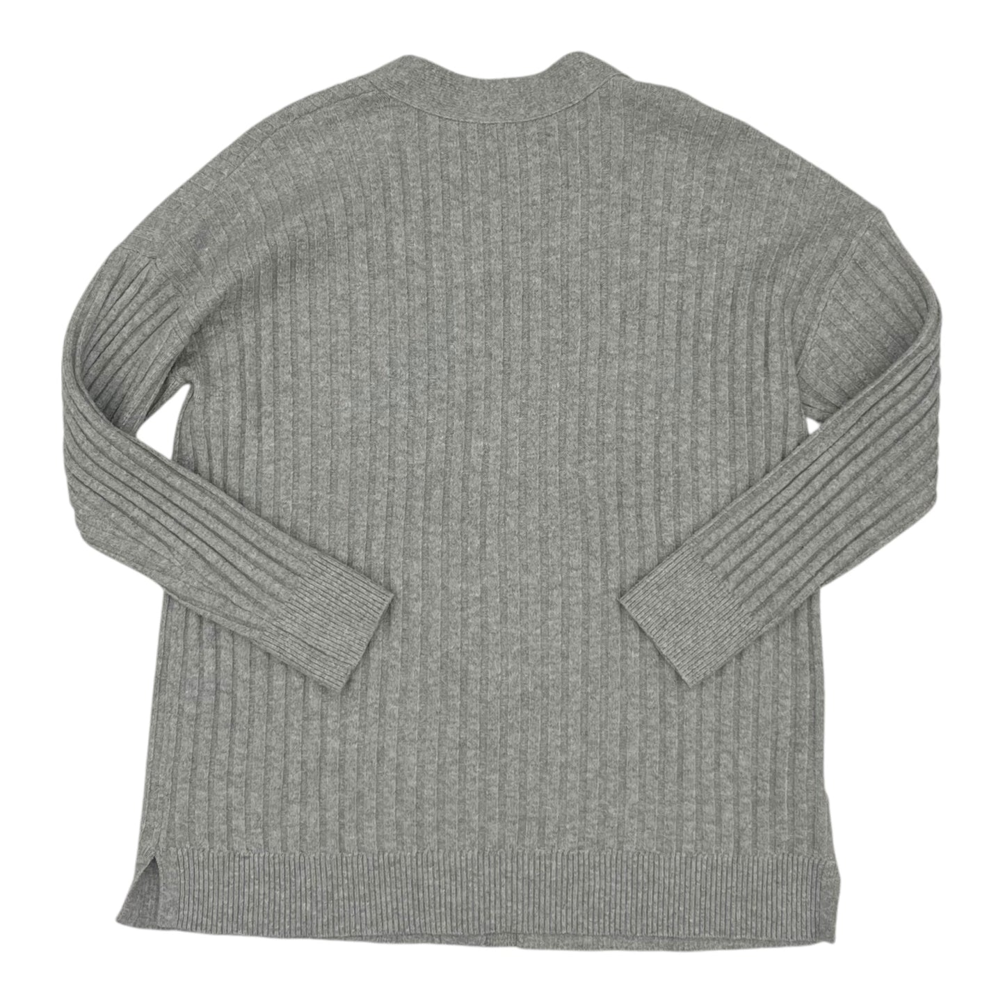 Sweater Cardigan By Loft In Grey, Size:L