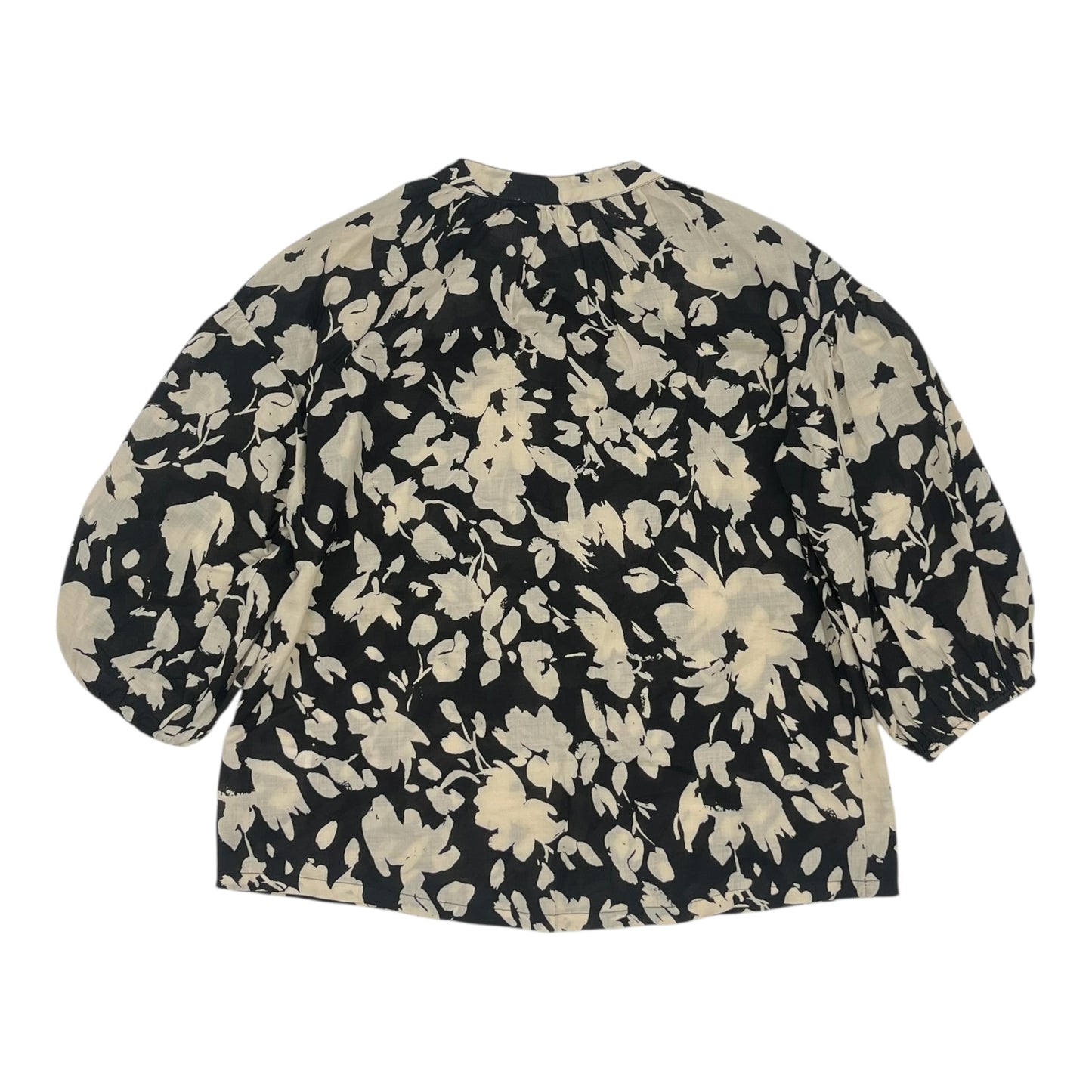 Blouse 3/4 Sleeve By Elie Tahari In Black & Brown, Size:M