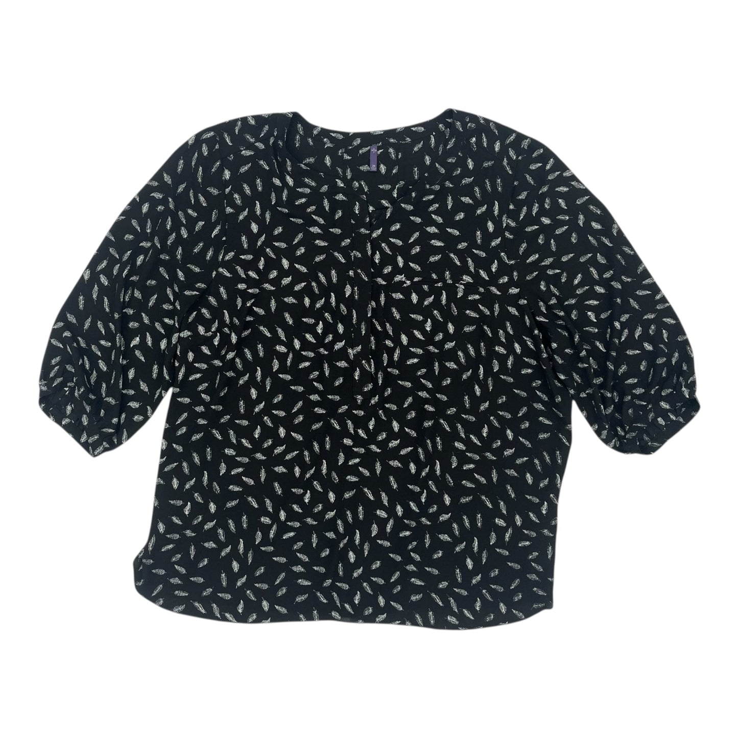 Blouse 3/4 Sleeve By Not Your Daughters Jeans In Black, Size:2X
