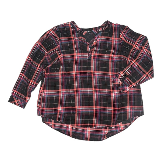Blouse 3/4 Sleeve By Torrid In Black & Orange, Size:3X