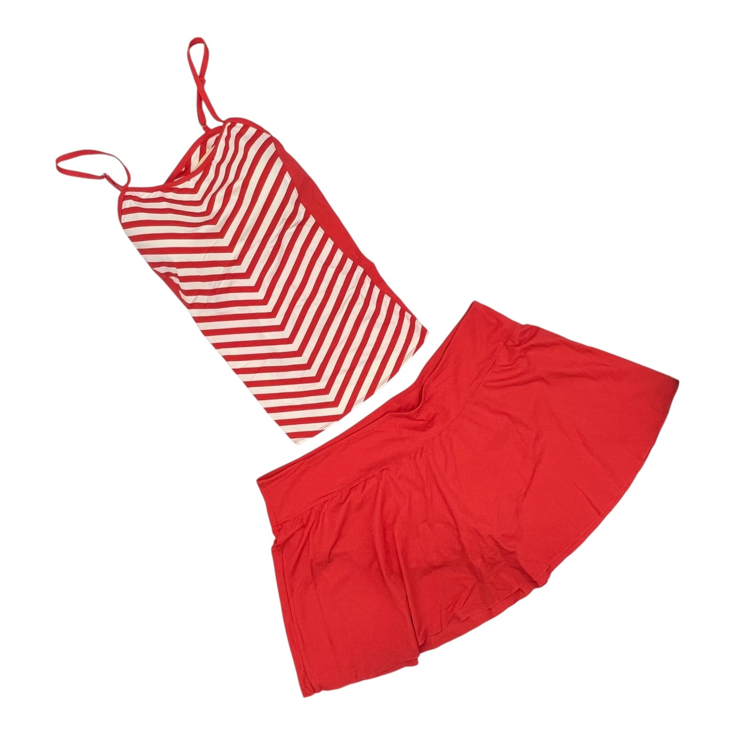 Swimsuit 2Pc By Clothes Mentor In Red & White, Size:4X