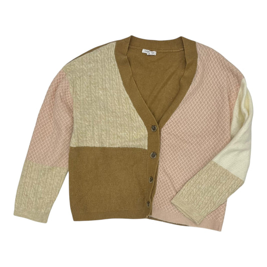 Sweater Cardigan By Beachlunchlounge In Pink & Tan, Size:Xxl