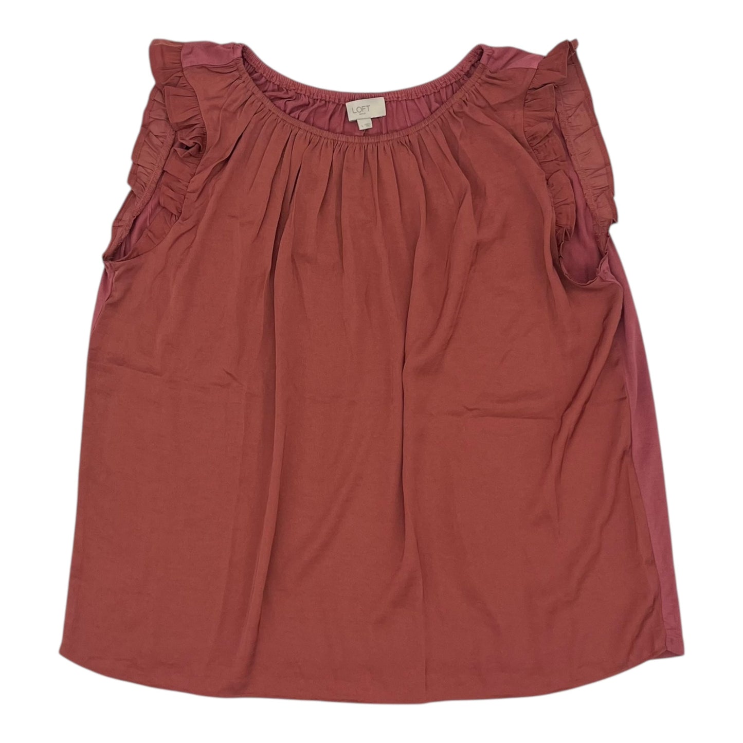 Blouse Ss By Loft In Red, Size:L