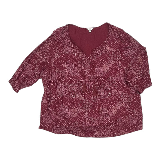 Blouse 3/4 Sleeve By Sonoma In Red, Size:3X