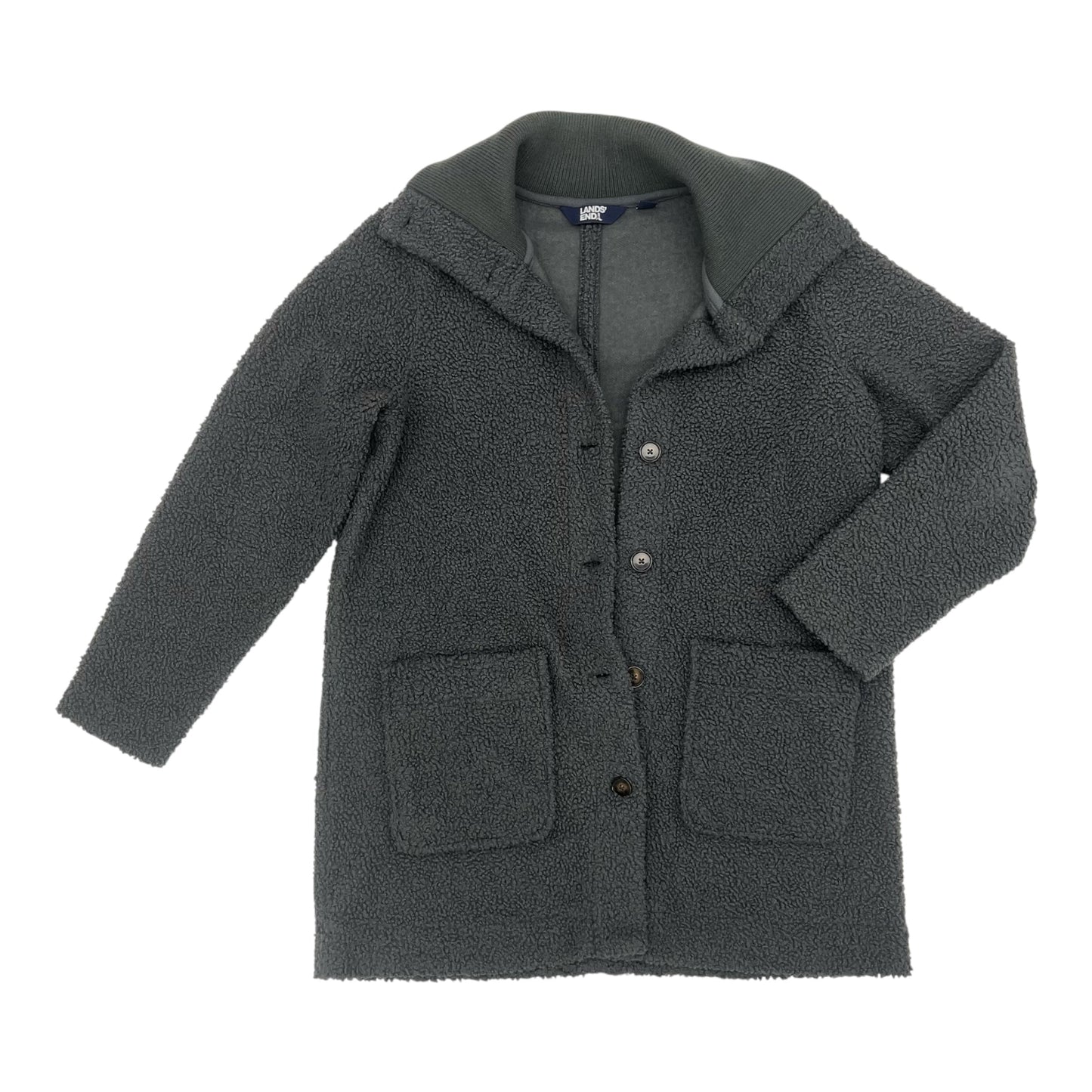 Jacket Shirt By Lands End In Grey, Size:M