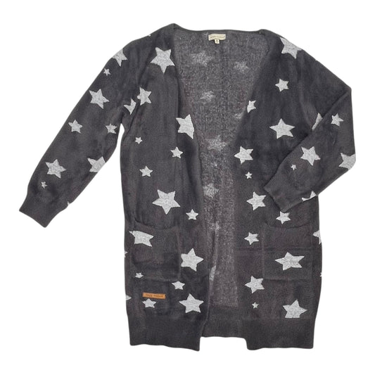 Sweater Cardigan By Simply Southern In Grey, Size:M