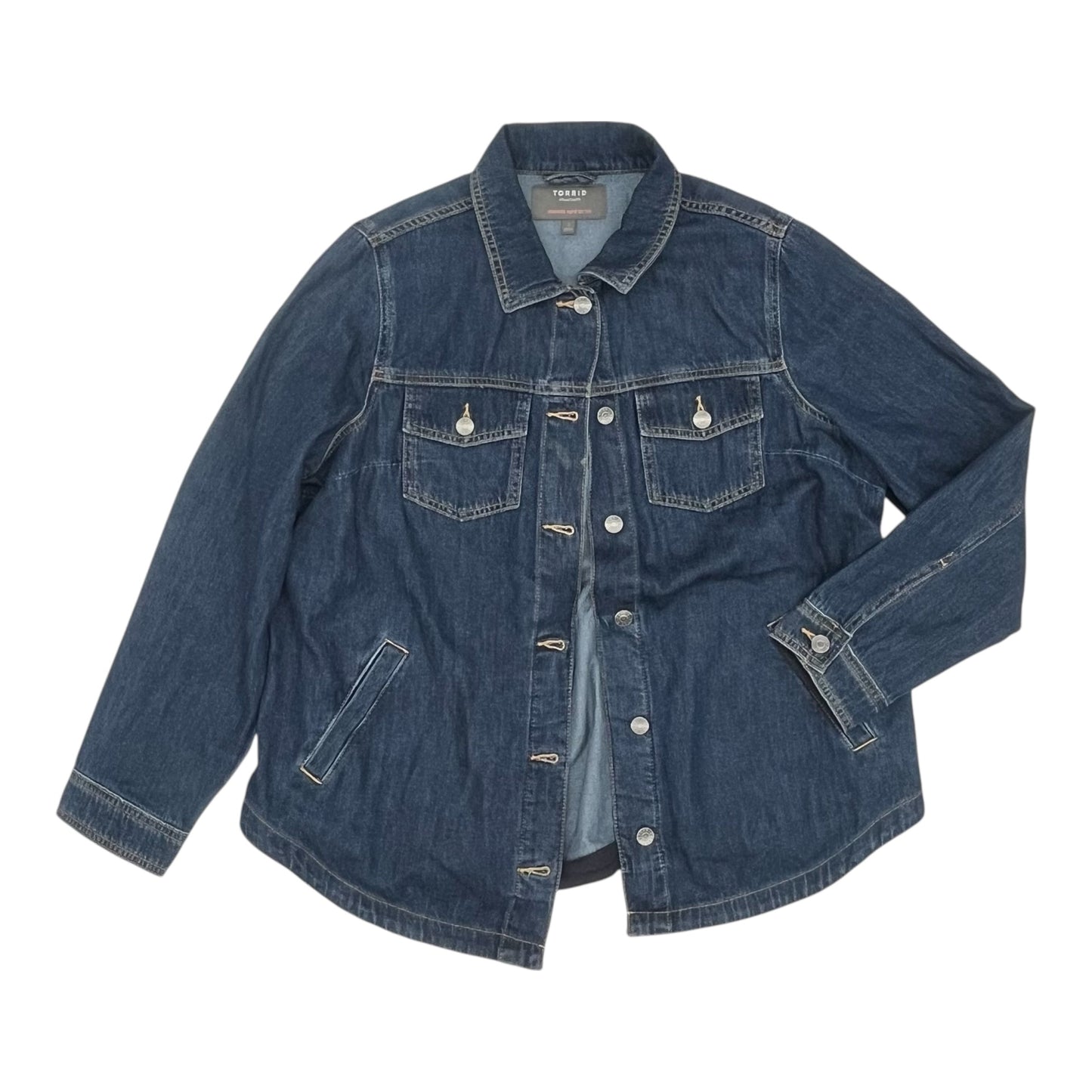 Jacket Denim By Torrid In Blue Denim, Size:S