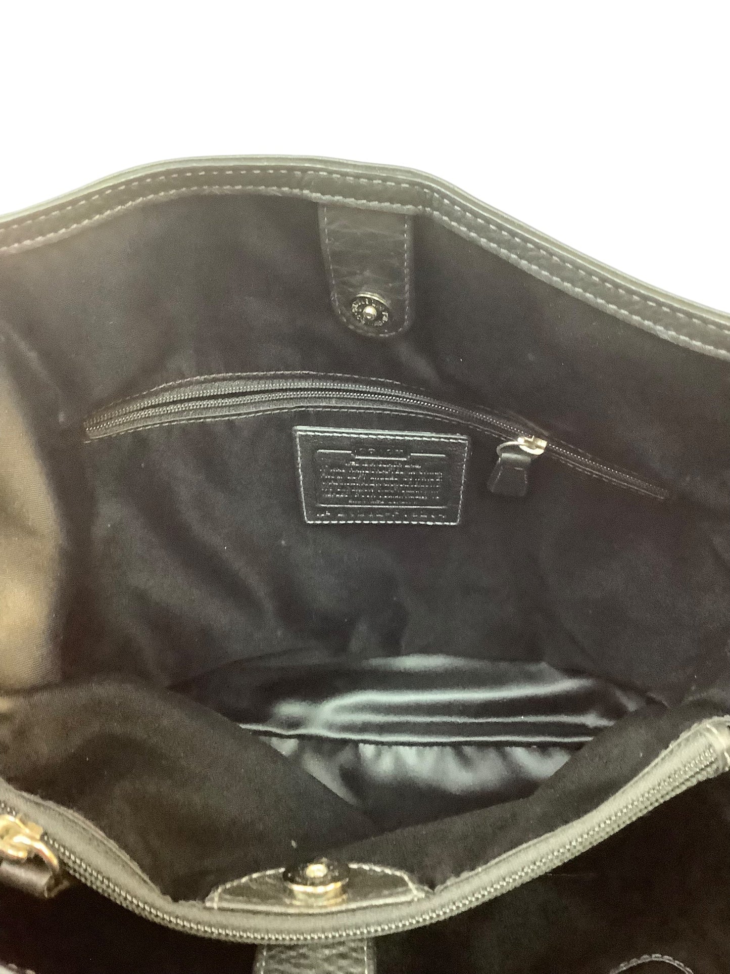 Handbag Designer By Coach In Black, Size:Large