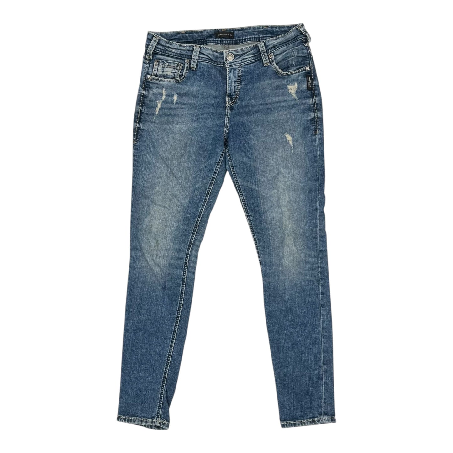 Jeans Skinny By Silver In Blue Denim, Size:10