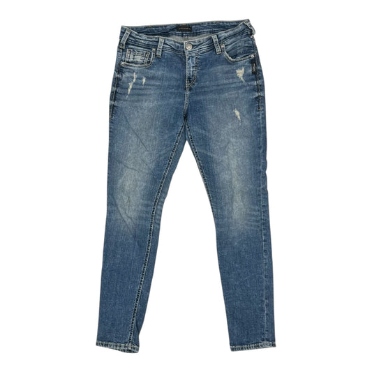 Jeans Skinny By Silver In Blue Denim, Size:10