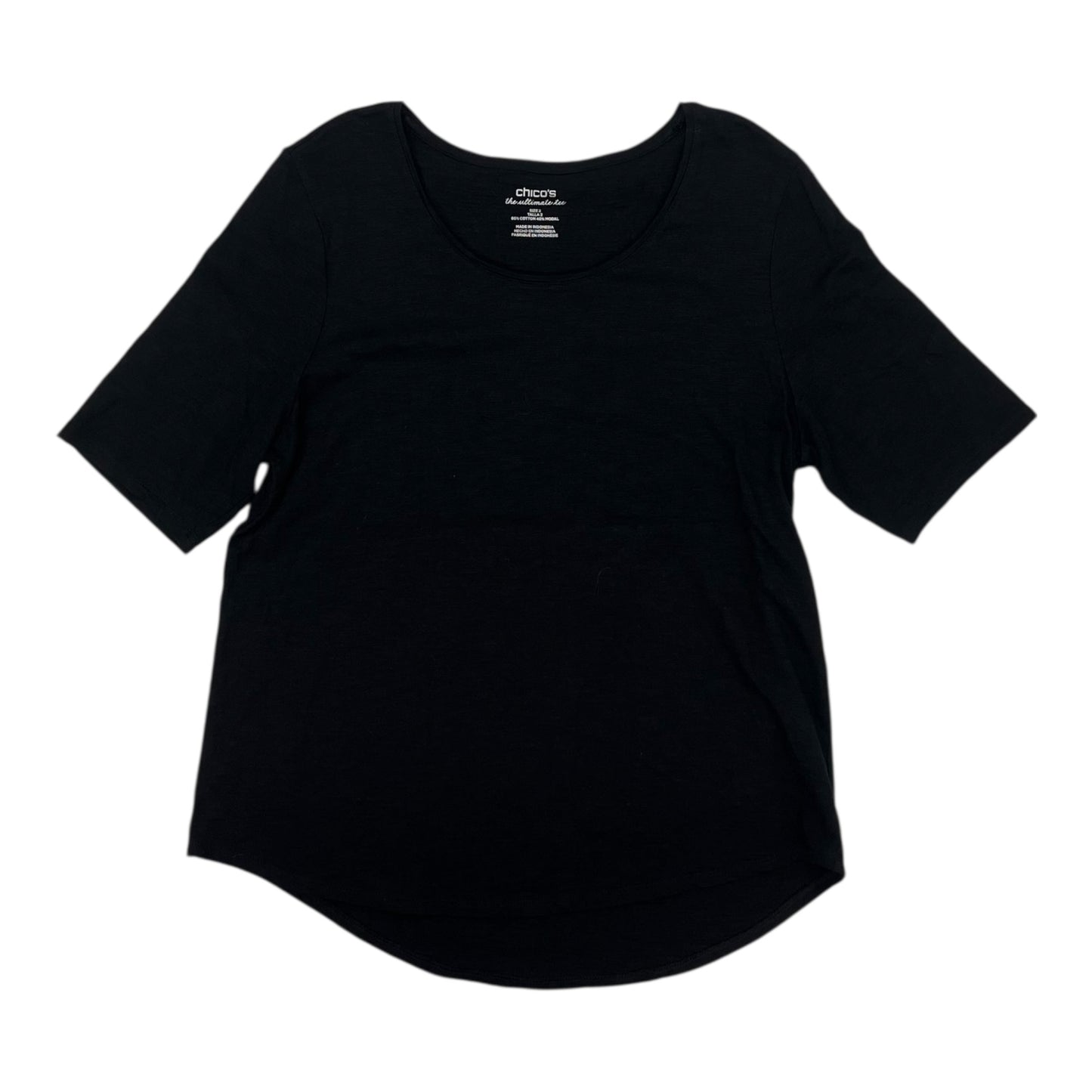 Top Ss Basic By Chicos In Black, Size:L