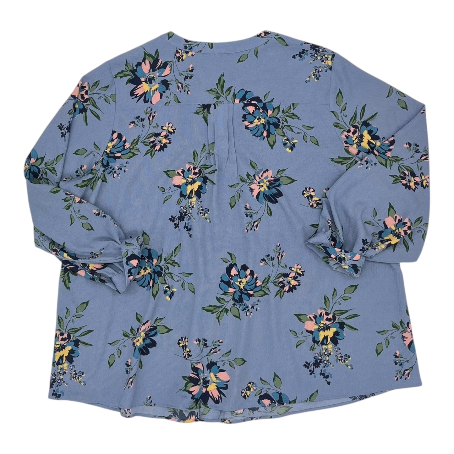 Blouse Ls By Massini In Blue, Size:3X