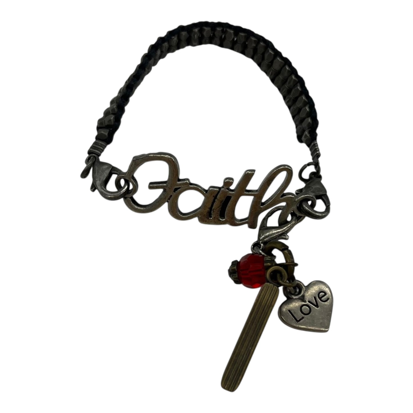 Bracelet Charm By Clothes Mentor In Red & Silver