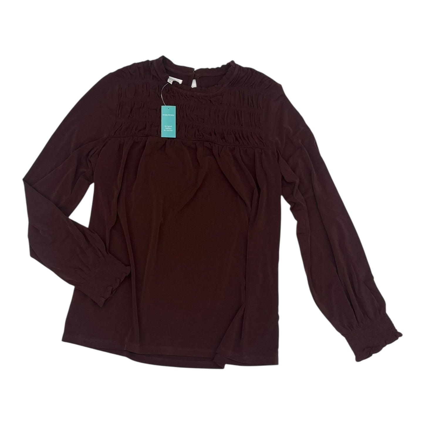 BLOUSE LS by MAURICES in BROWN, Size:S