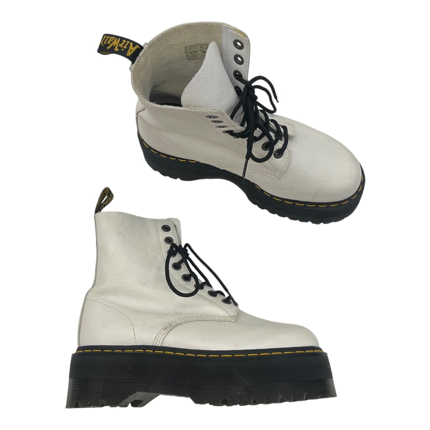 Boots Combat By Dr Martens In White, Size:10