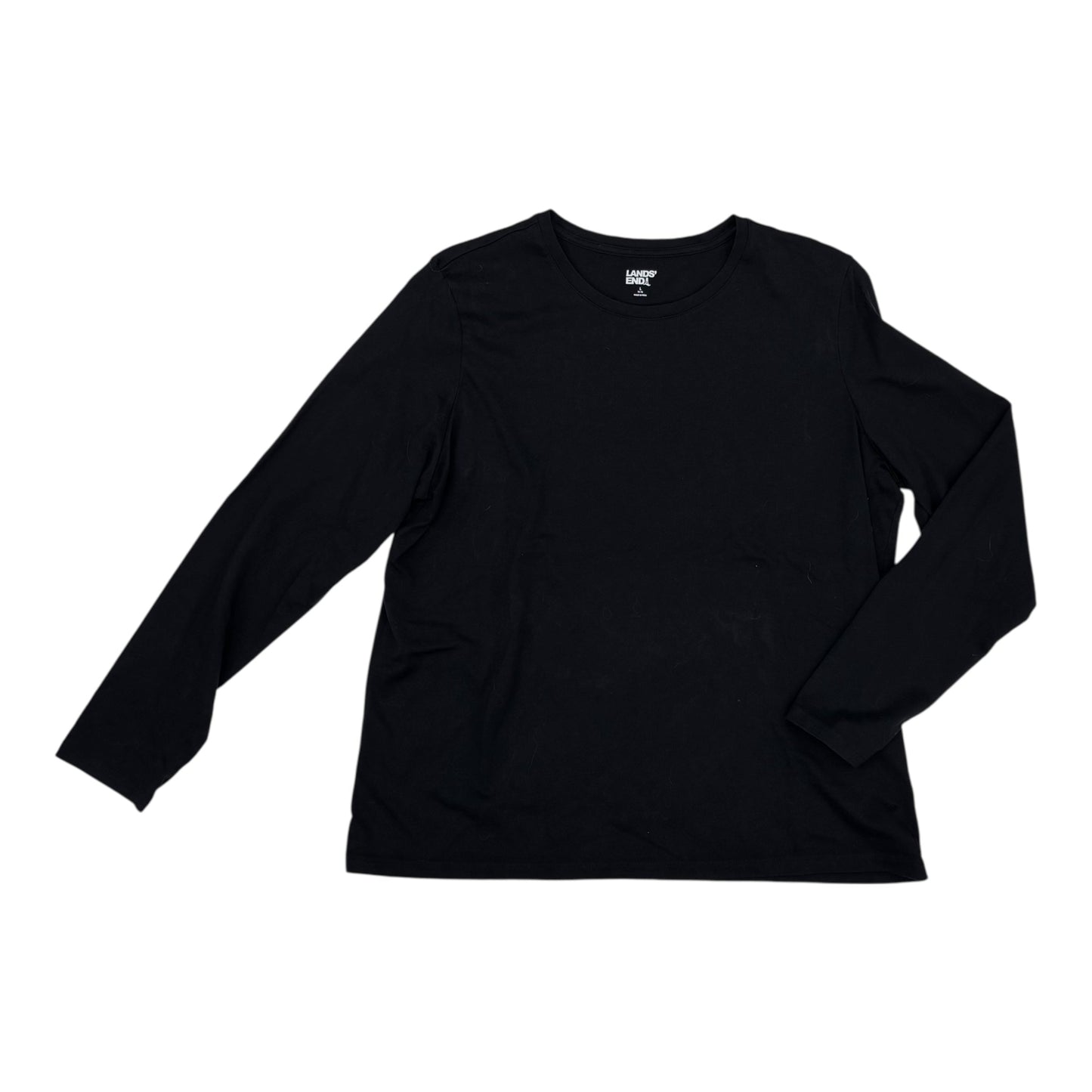 Top Ls Basic By Lands End In Black, Size:L