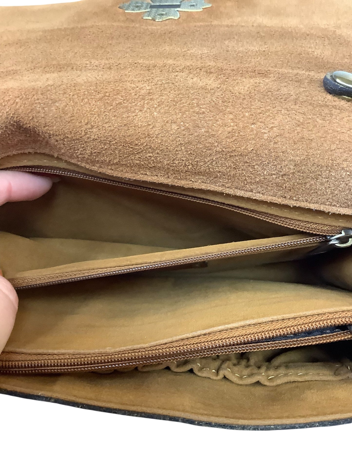 Crossbody Designer By Patricia Nash In Gold, Size:Medium