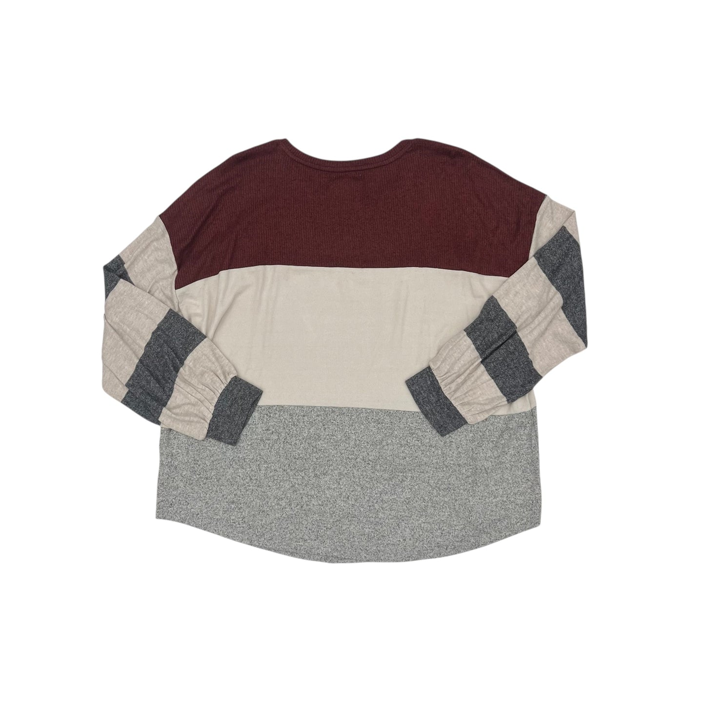 Top Ls By Maurices In Red & Tan, Size:2X