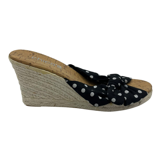 Sandals Heels Wedge By Chicos In Black & Brown, Size:8