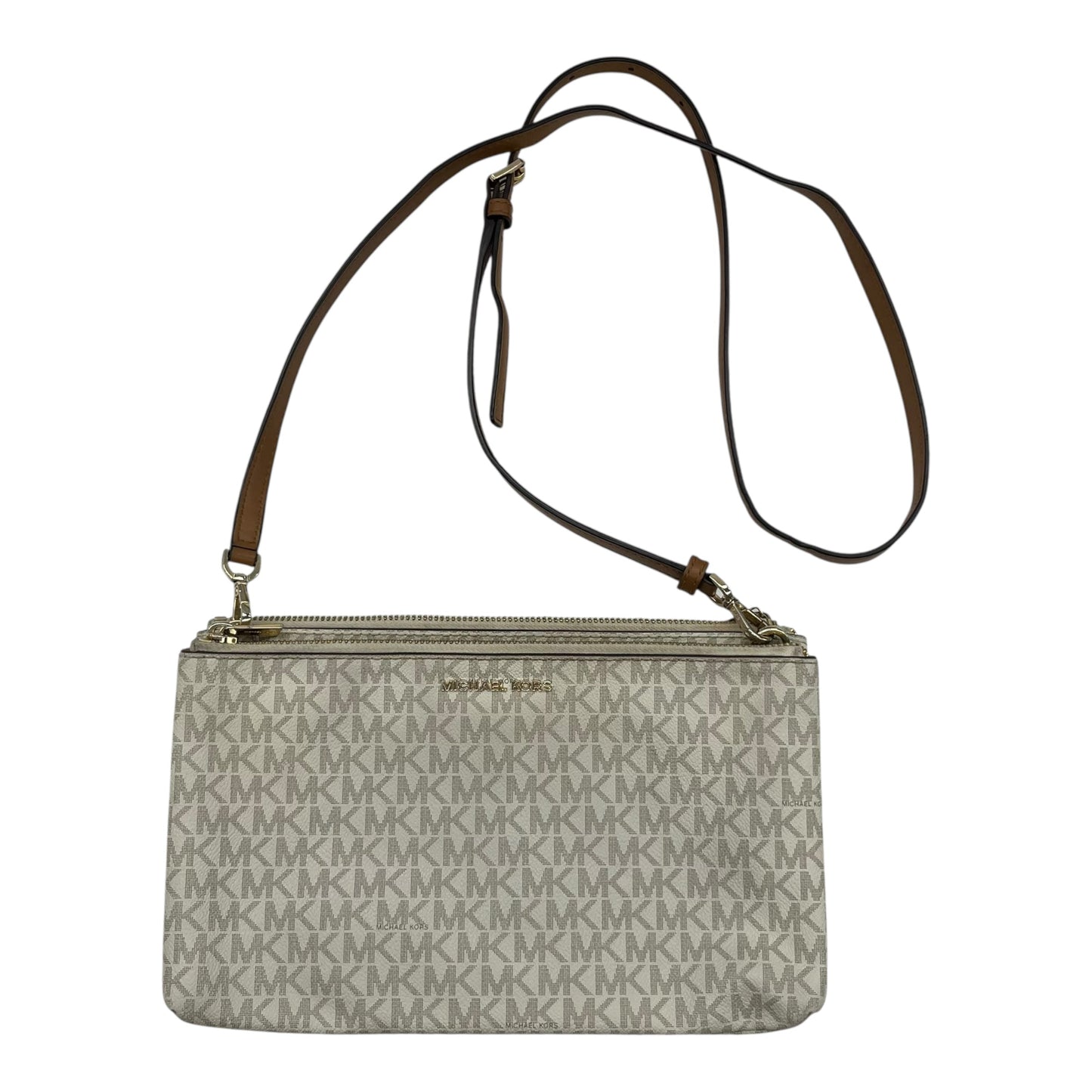 Crossbody Designer By Michael Kors In Cream, Size:Medium