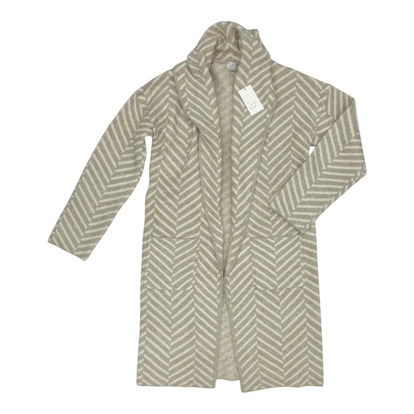 Sweater Cardigan By A New Day In Tan, Size:Xs