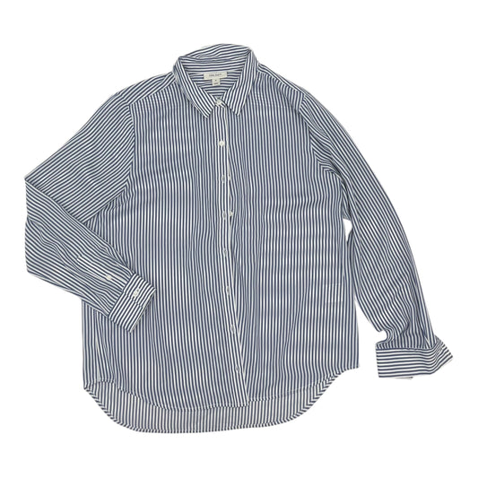 Blouse Ls By On 34Th In Blue & White, Size:M