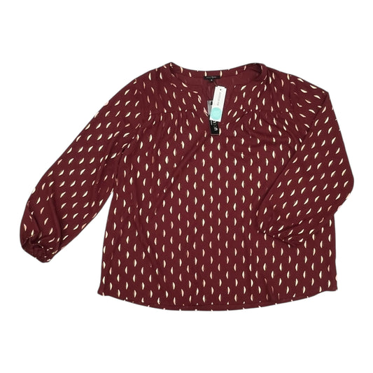 Blouse Ls By Papermoon In Maroon, Size:1X