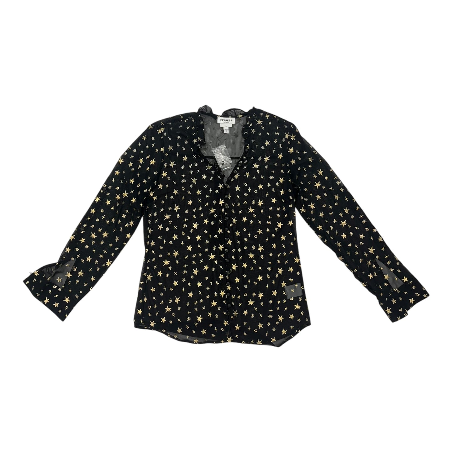 Blouse Ls By Express In Black, Size:S