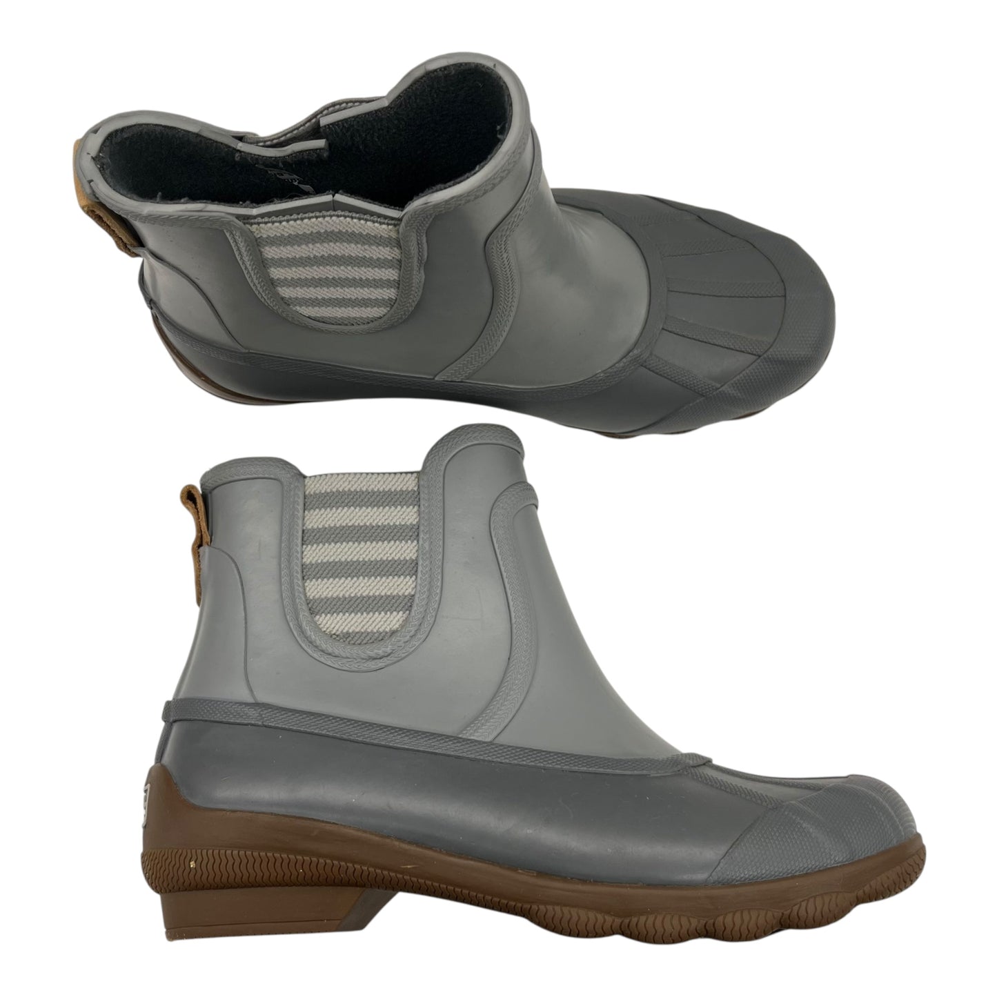 Boots Ankle Flats By Sperry In Grey, Size:5.5