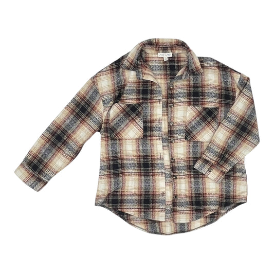 Jacket Shirt By She + Sky In Plaid Pattern, Size:L
