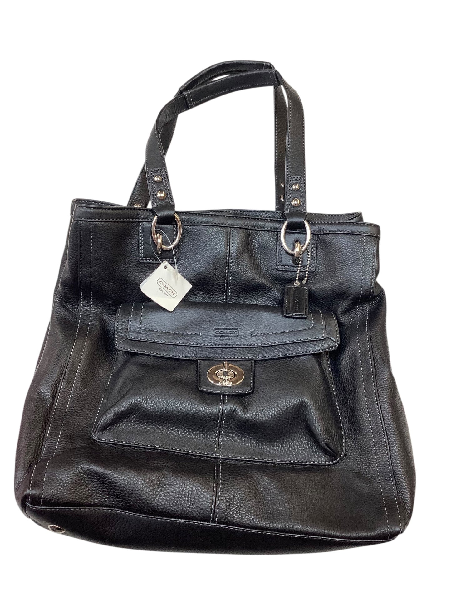 Handbag Designer By Coach In Black, Size:Large