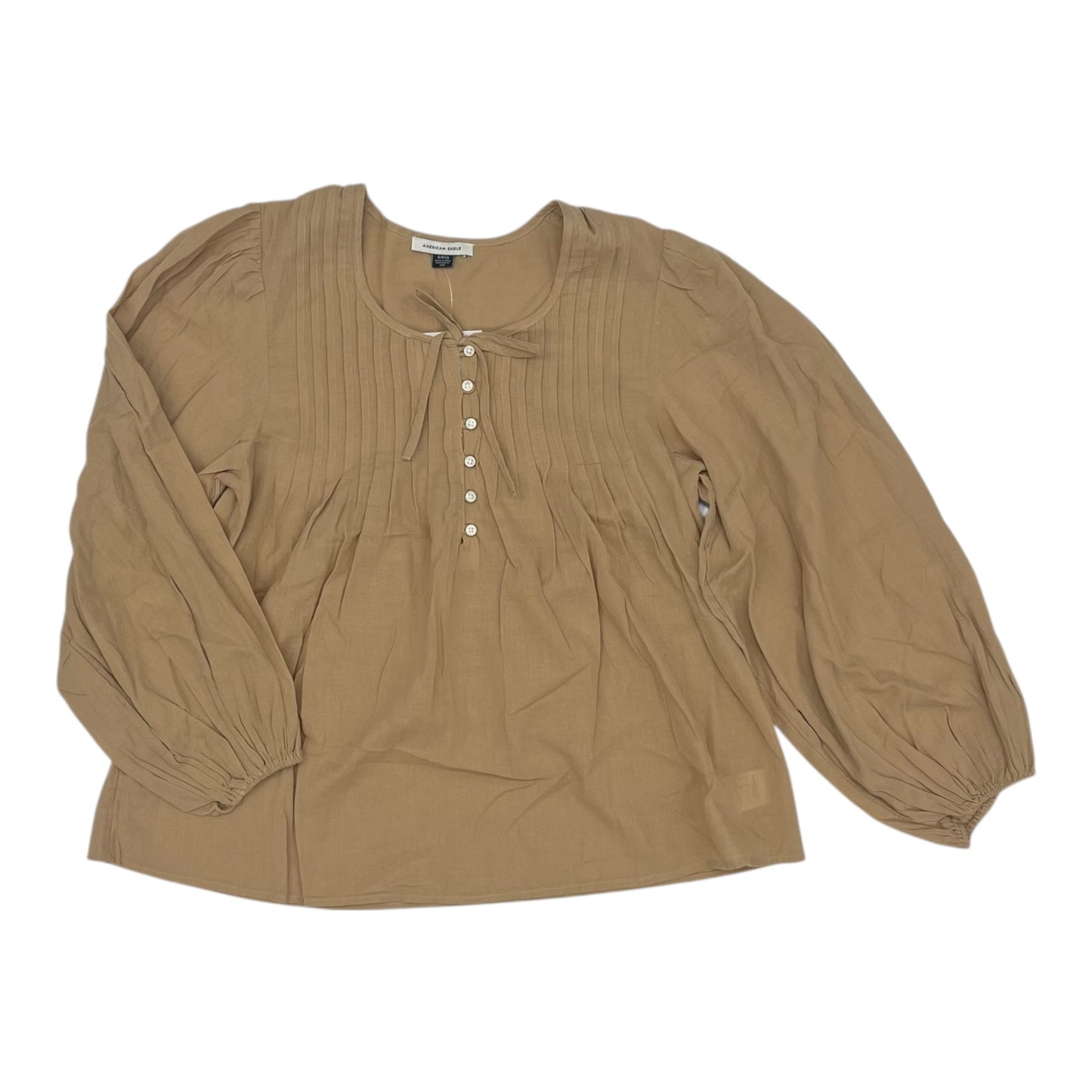 Blouse Ls By American Eagle In Brown, Size:S