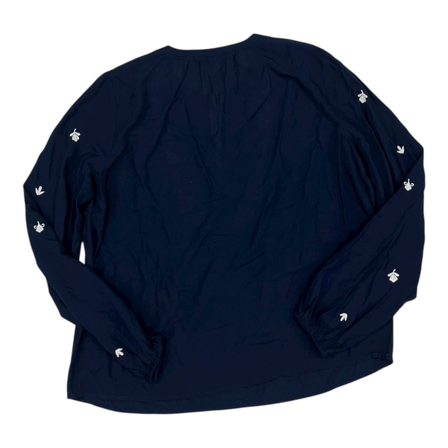 Blouse Ls By Loft In Navy, Size:M