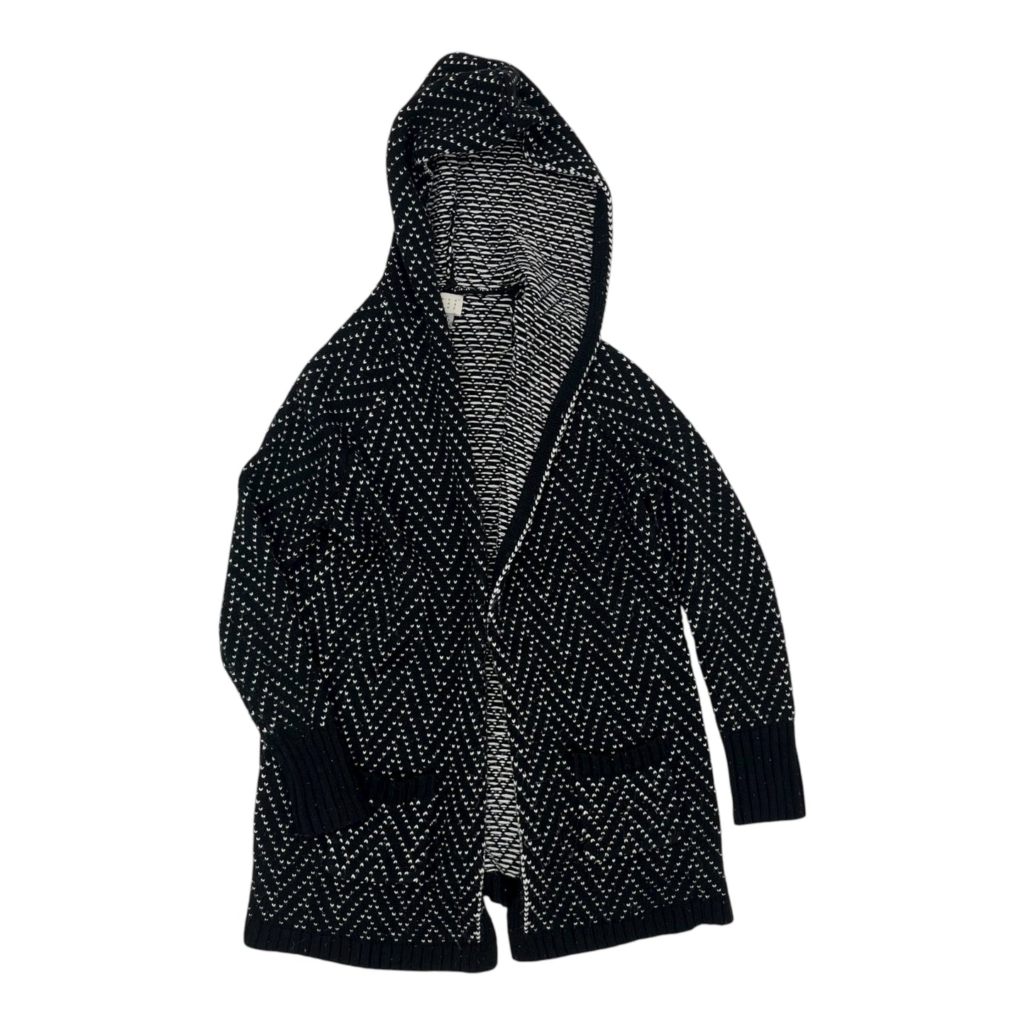 Sweater Cardigan By A New Day In Black & Cream, Size:Xs