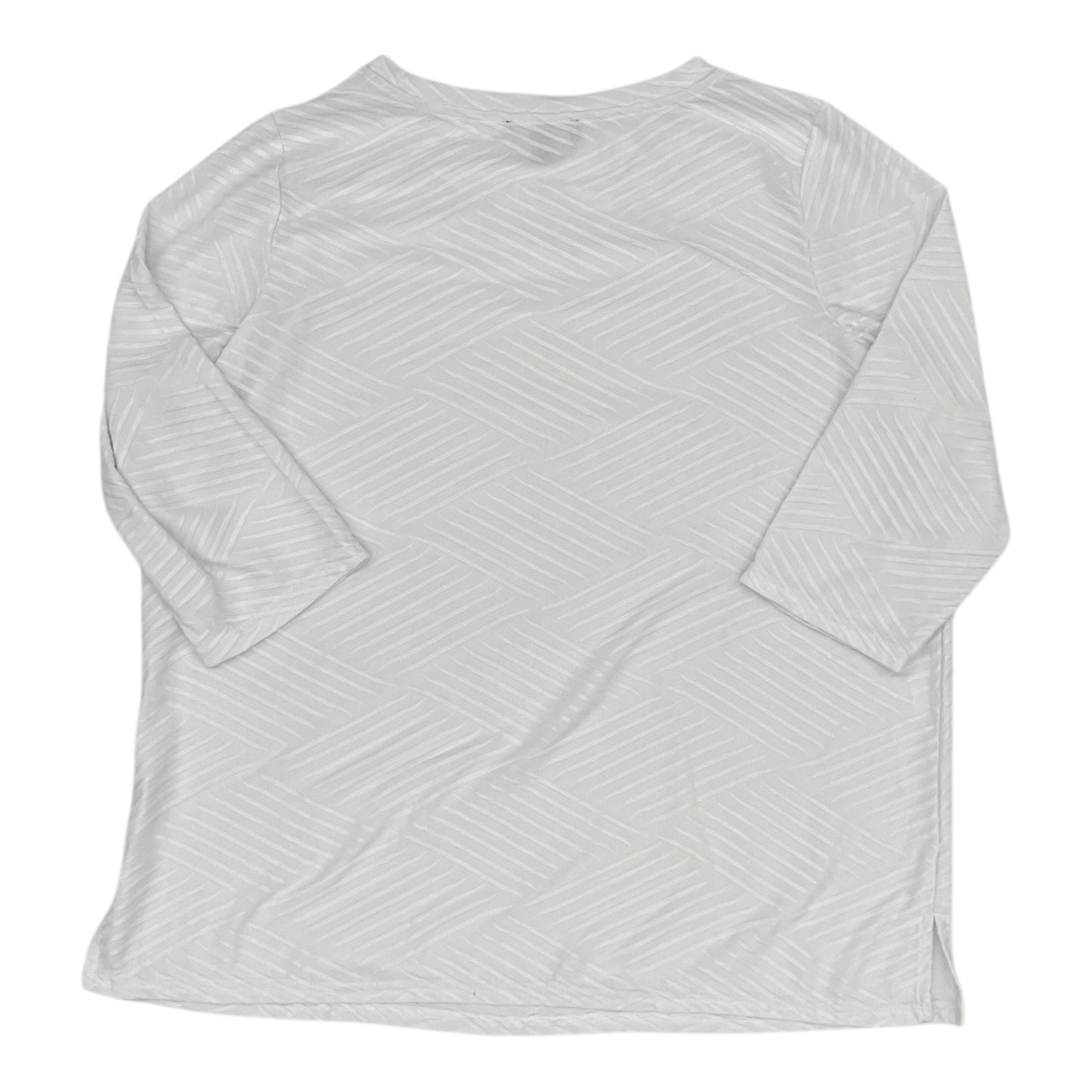 Blouse 3/4 Sleeve By Emily Daniels In White, Size:1X