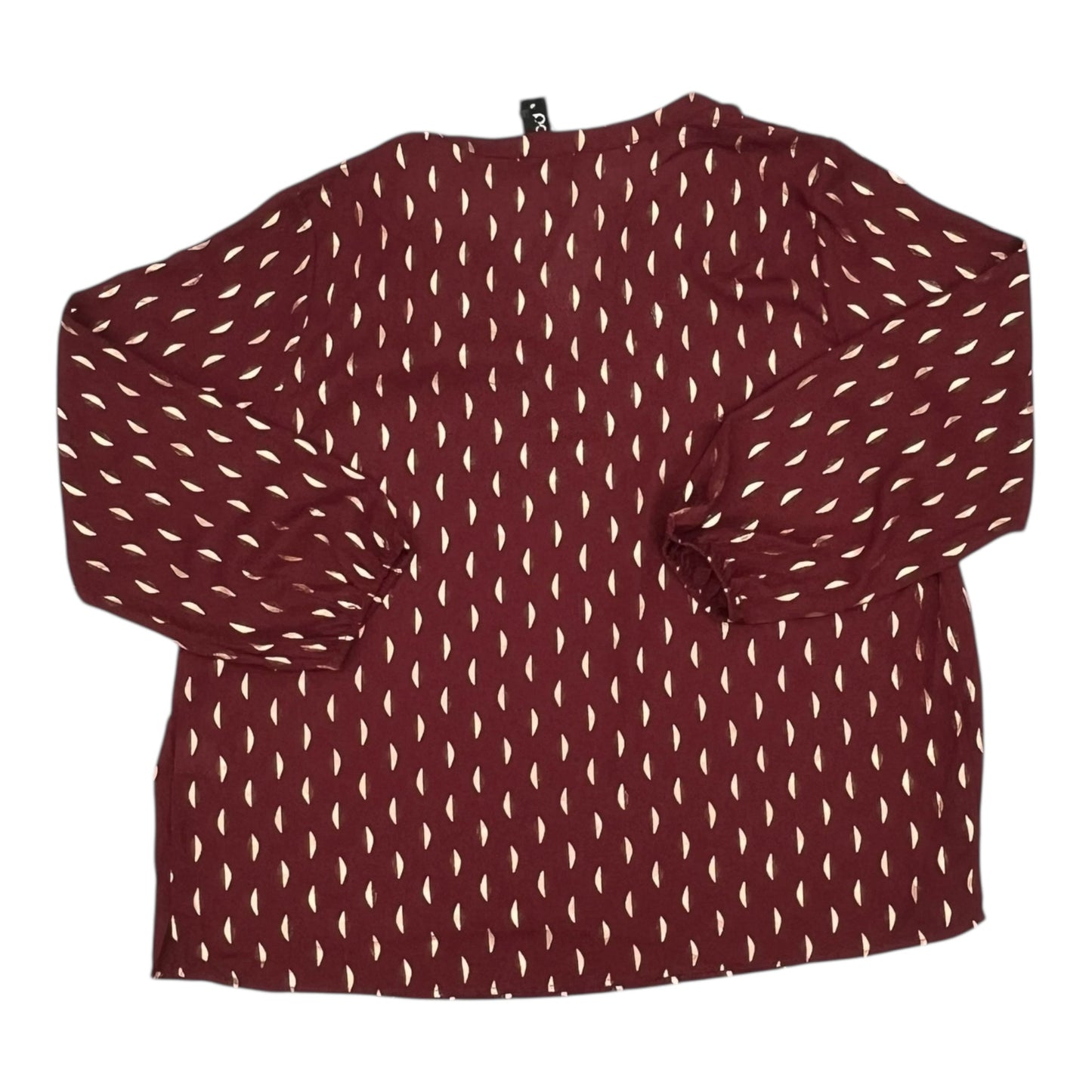 Blouse Ls By Papermoon In Maroon, Size:1X